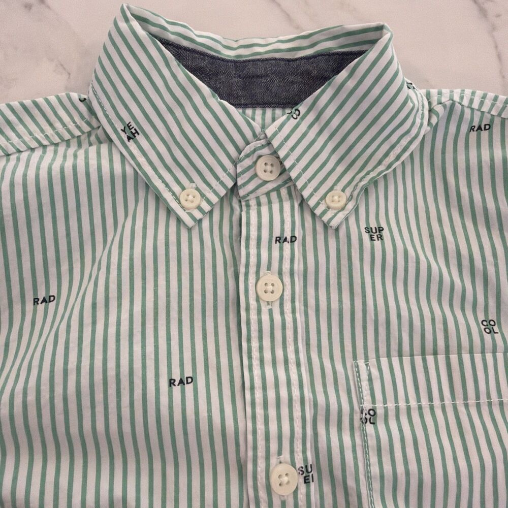 Gymboree Boys Button-Down Dress Shirt Cool Super Yeah Sz 5 - Picture 2 of 5